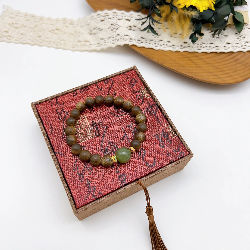 925银木质手链 02991 好啊商店 木制手串-8mm左右 配件925银