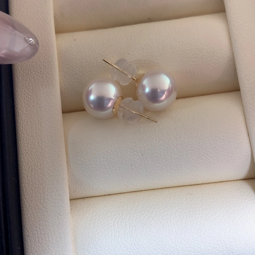 18K金镶嵌耳饰海水珍珠