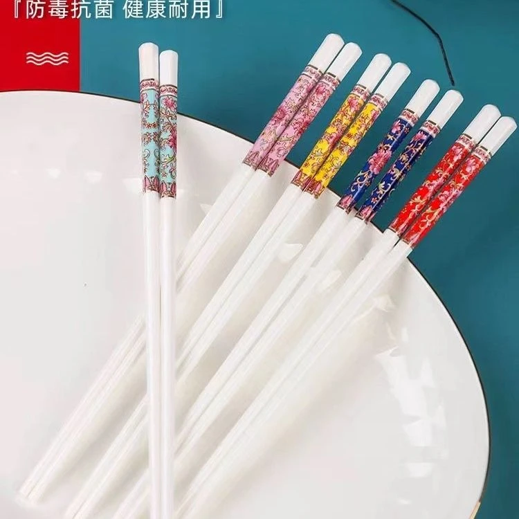 「传承中国风」防滑轻奢珐琅彩多套陶瓷筷·耐高温抗菌防霉·环保健康