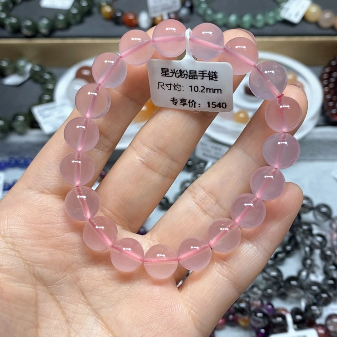水晶手链未镶嵌粉水晶单圈手链