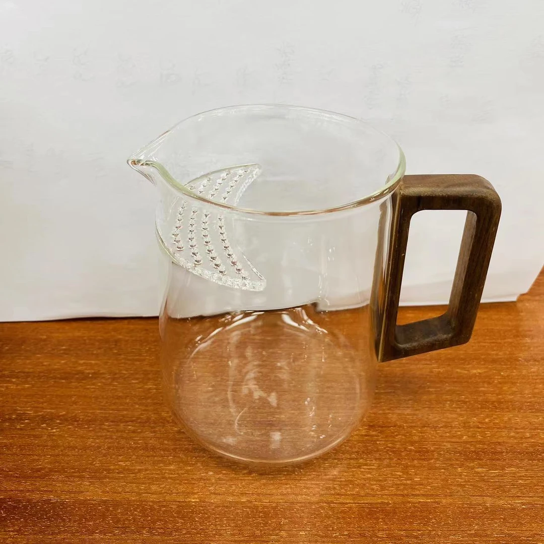 胡桃木把手月牙公道杯分茶杯