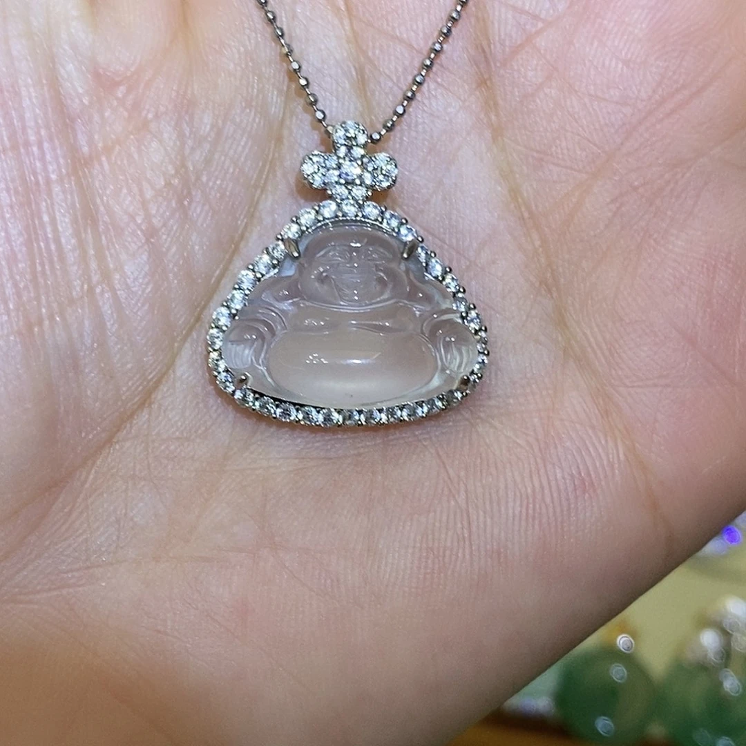 石英质玉银S925镶嵌颈饰