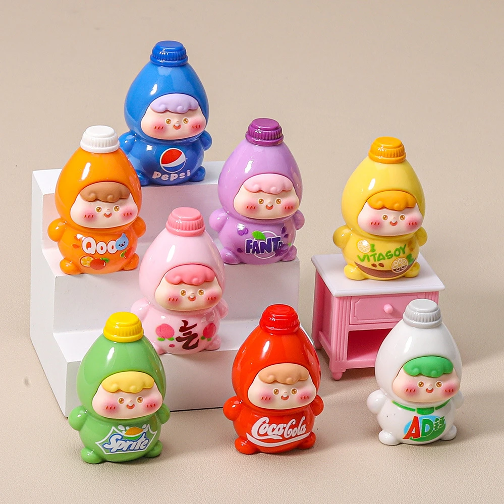（九宫格 直播拆）实色立体汽水吨吨 树脂小摆件
