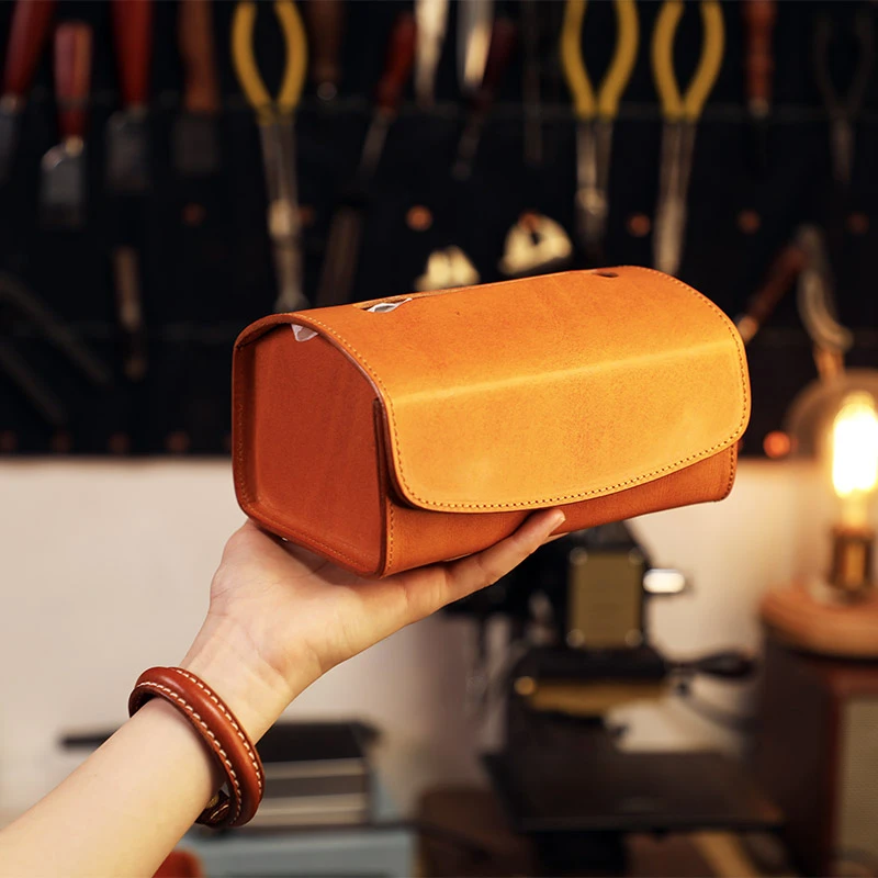 牛二家手工制作 植鞣牛皮 纸巾盒