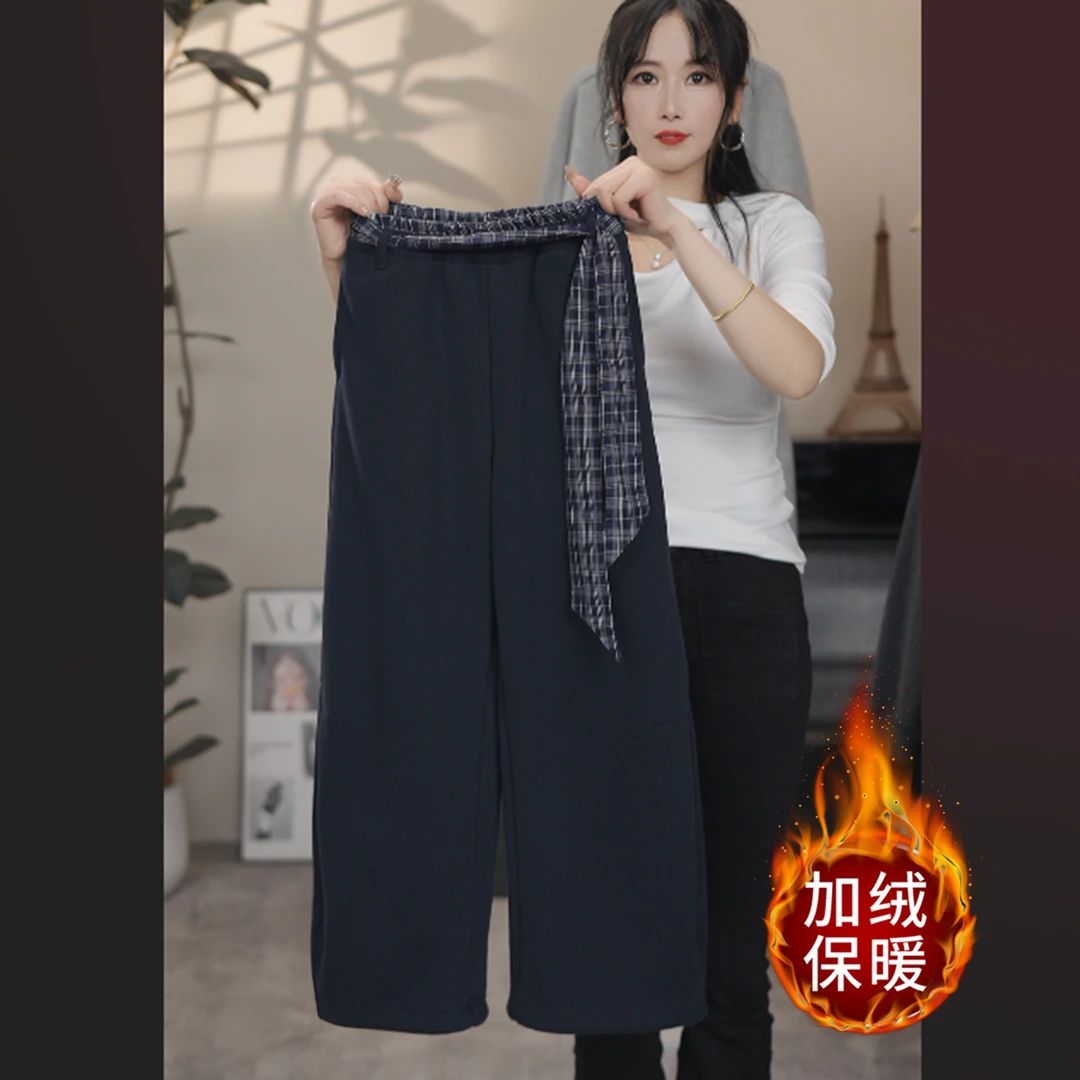 童装女童冬装加绒休闲裤2025新款中大童冬款加厚百搭宽松裤子潮