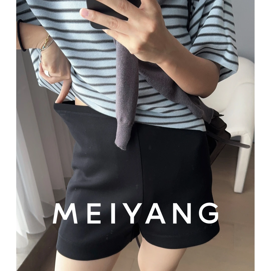 A美洋MEIYANG【商场同款】 万能短裤  简约百搭小A松紧休闲裤-周二