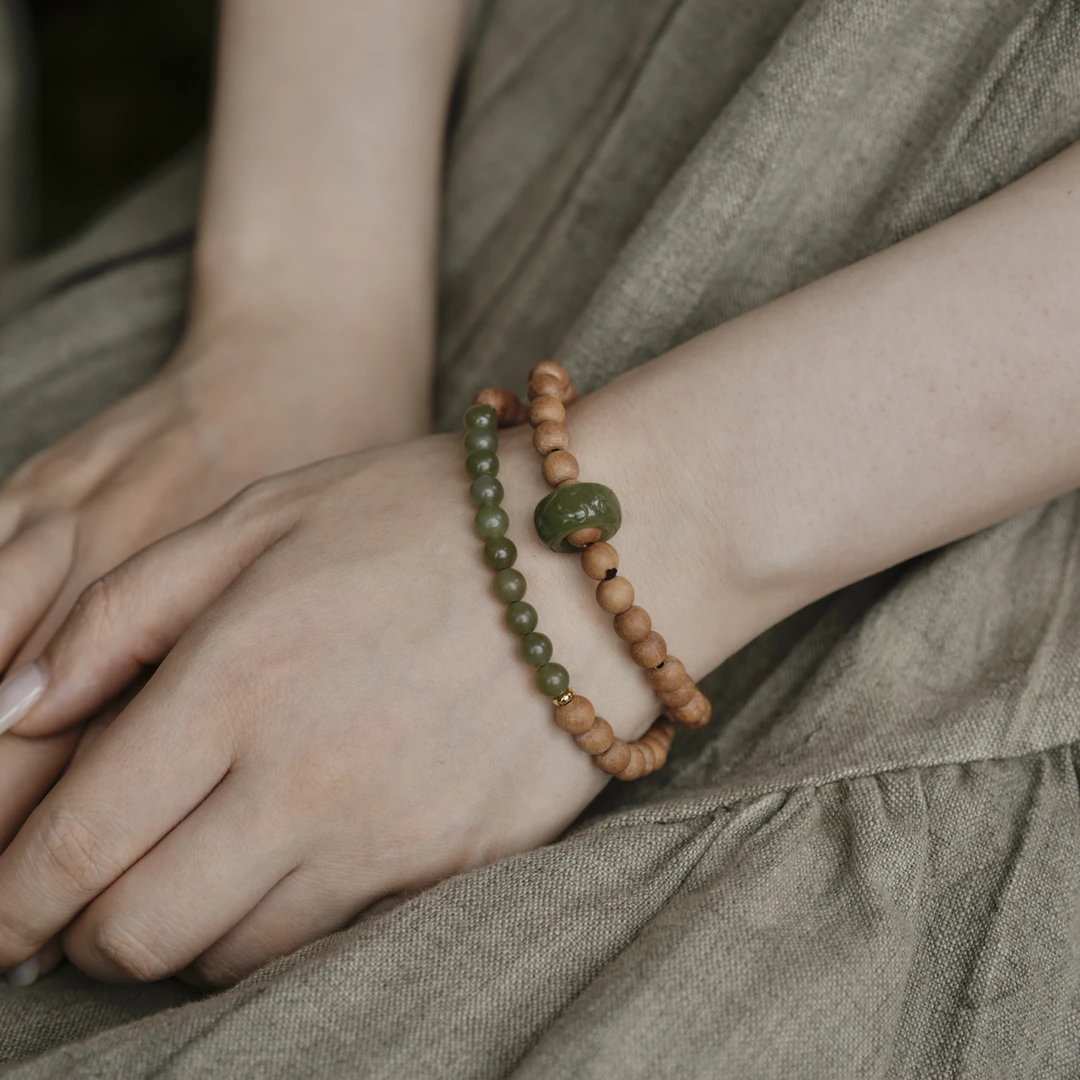 老山檀跑环6mm双圈手串盘玩手链茶道装饰