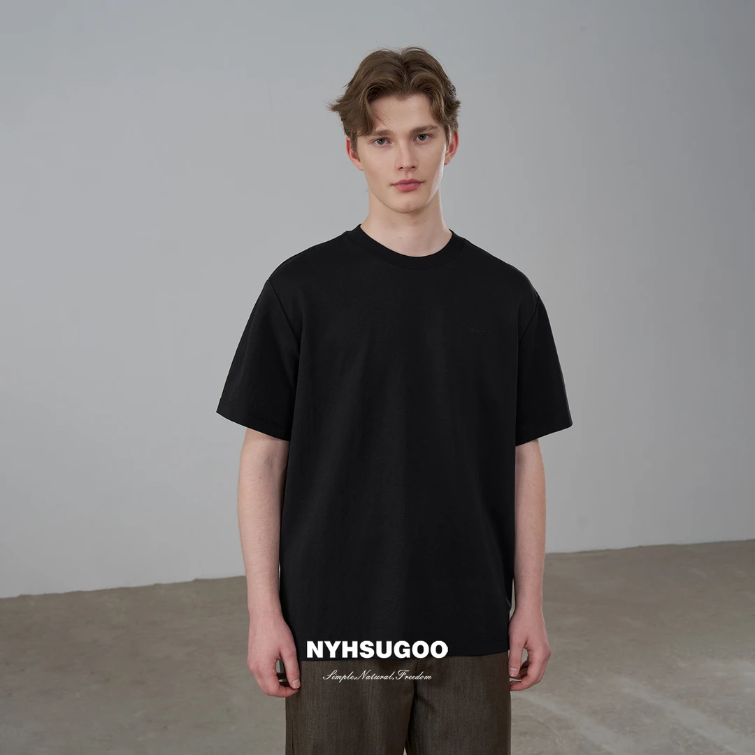 NYHSUGOO/南乙夏季新品男士防晒UPF50+凉感冰皮面料3706基础短袖