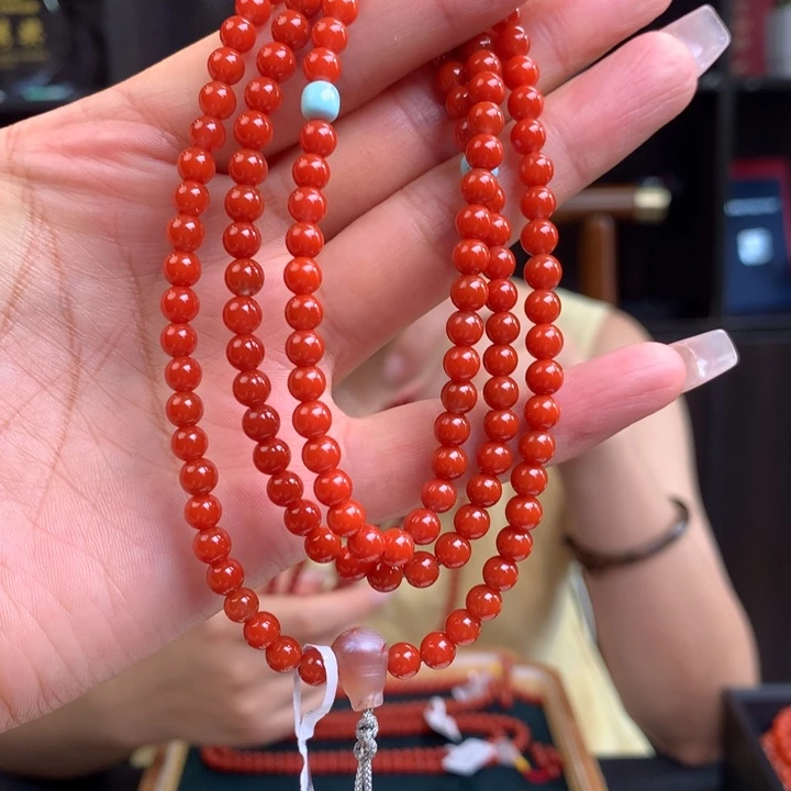 南红玛瑙南红玛瑙未镶嵌锦红卡5