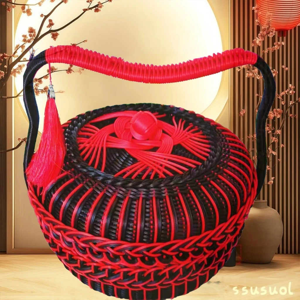 如意手工（全藤编织女儿红提篮成品）
