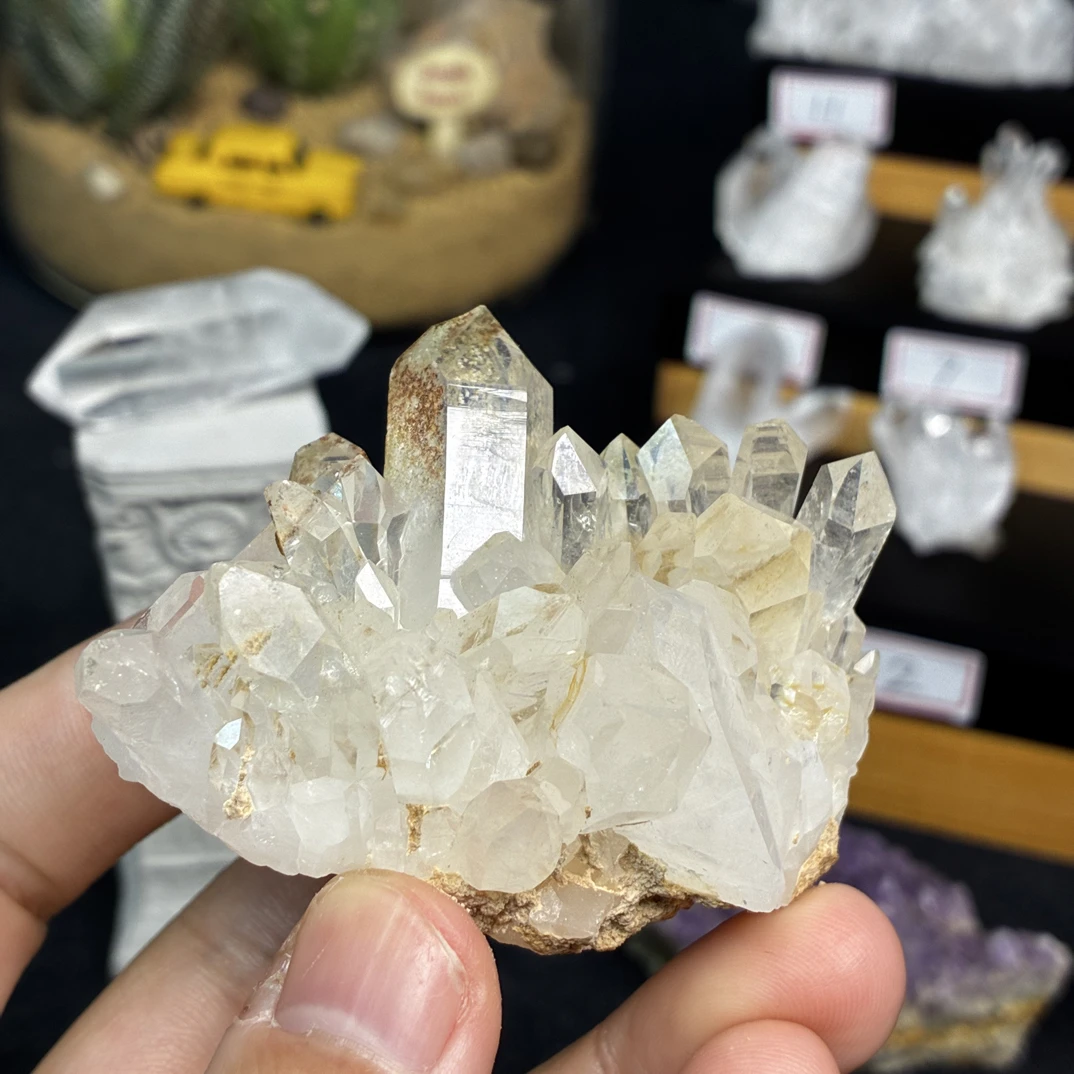 天然白水晶晶簇鱼缸摆件水晶消磁净化好物