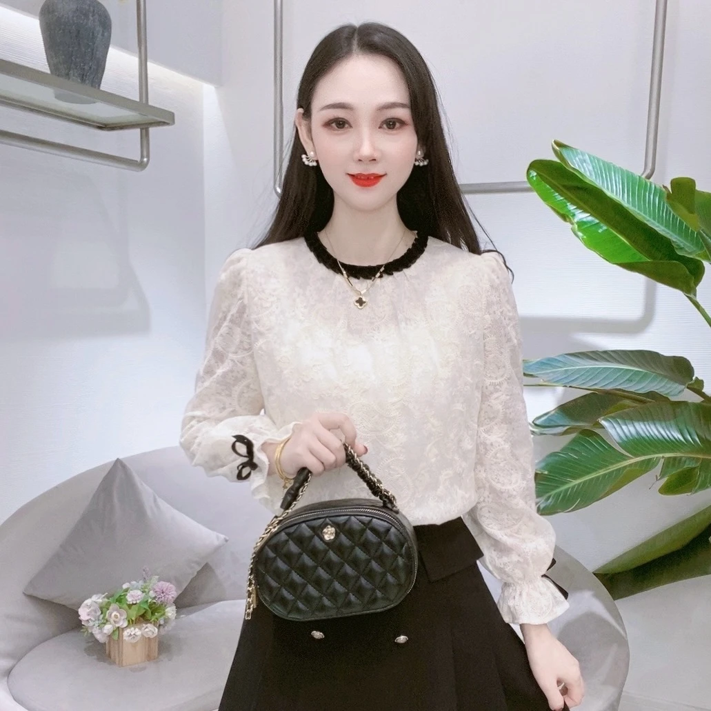 A7905法式长袖打底衫女春季新款洋气显瘦上衣