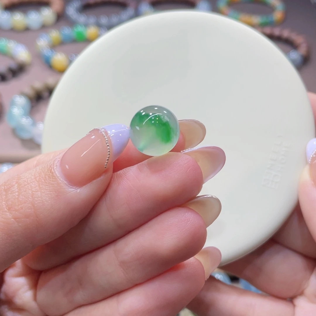 未镶嵌手链翡翠卡12.4高冰飘阳绿