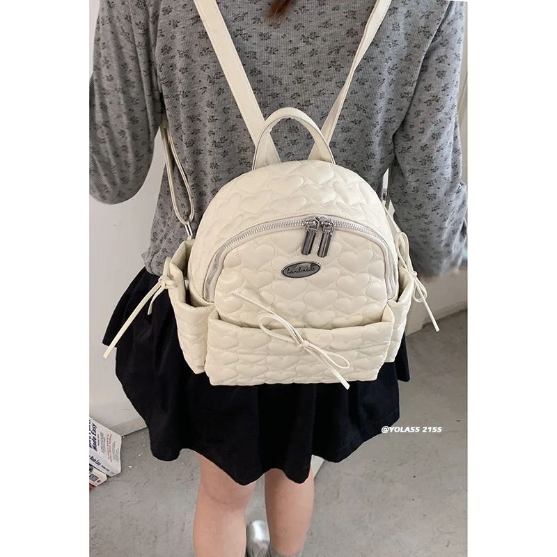 小香风双肩包包女新款春季时尚菱格小背包出游旅行百搭通勤包女生