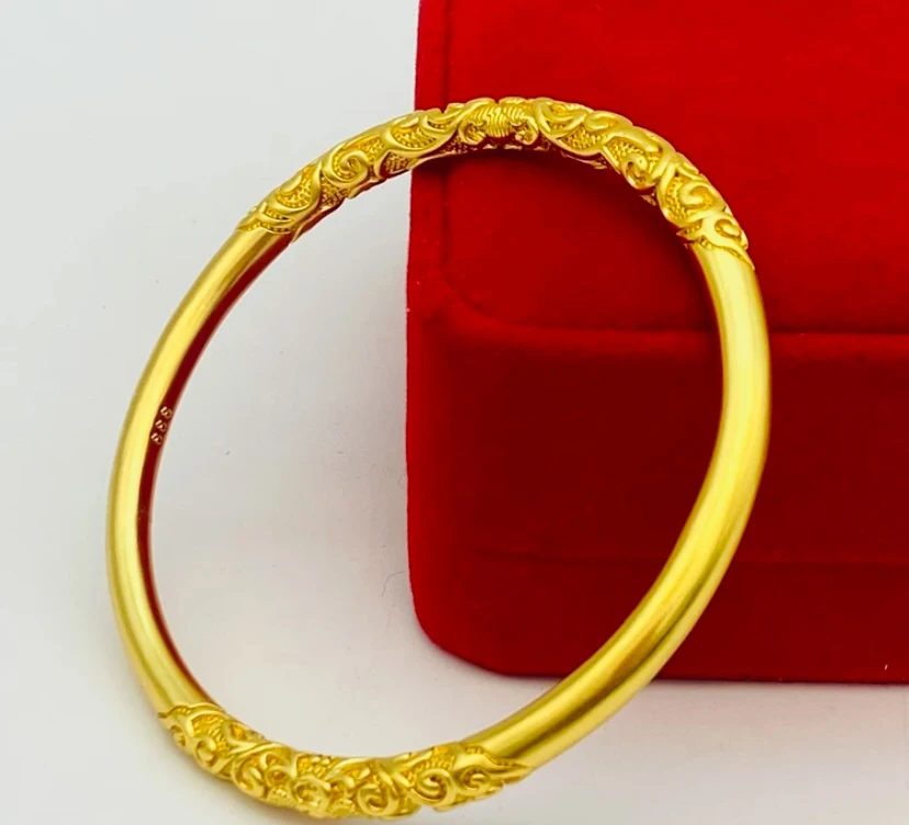 铜合金手镯 卷草纹精工版自留款时尚经典百搭实心