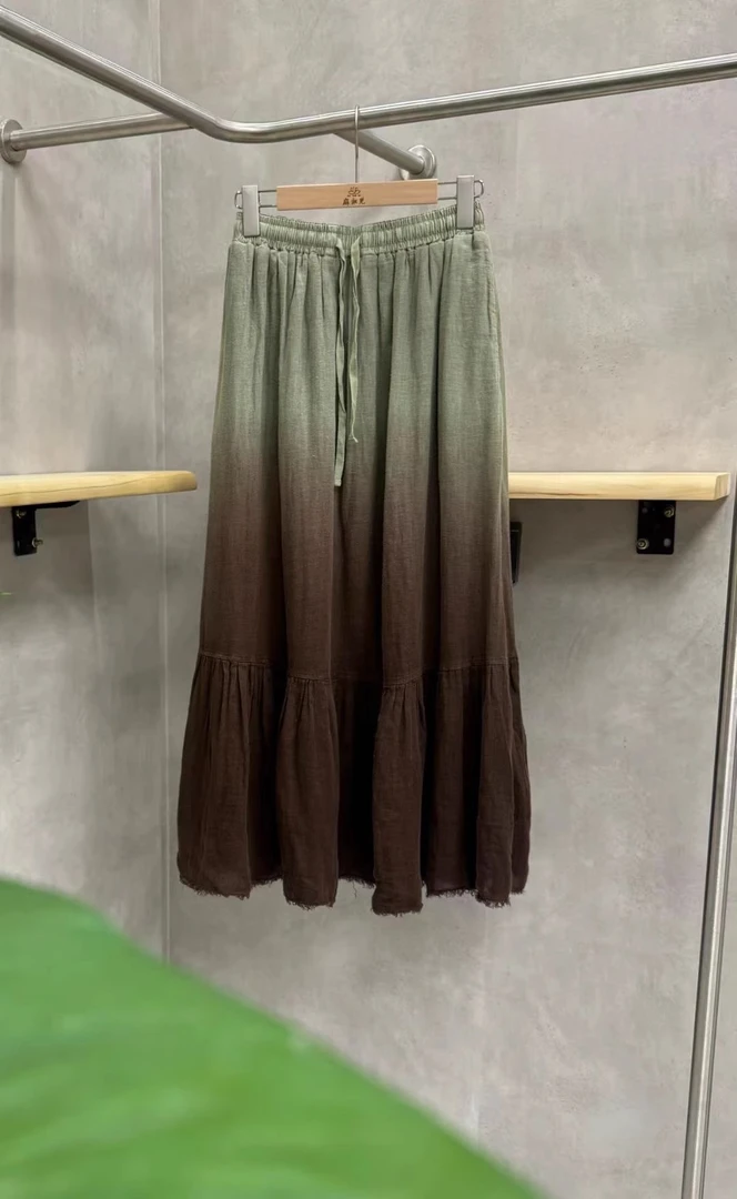 吊染 鱼尾裙！水墨意境 晕染半裙（裙长90）