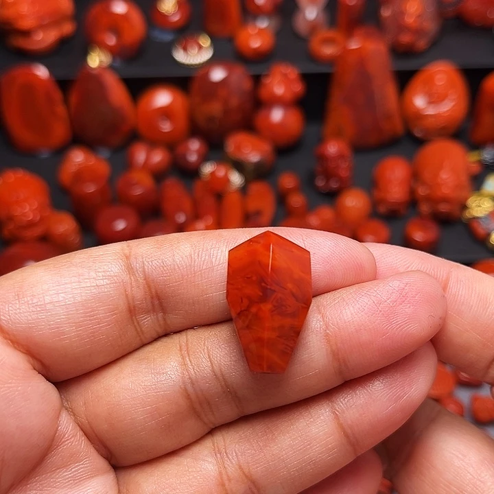 南红玛瑙未镶嵌配饰瓦西南红鲨鱼呗三通14mm