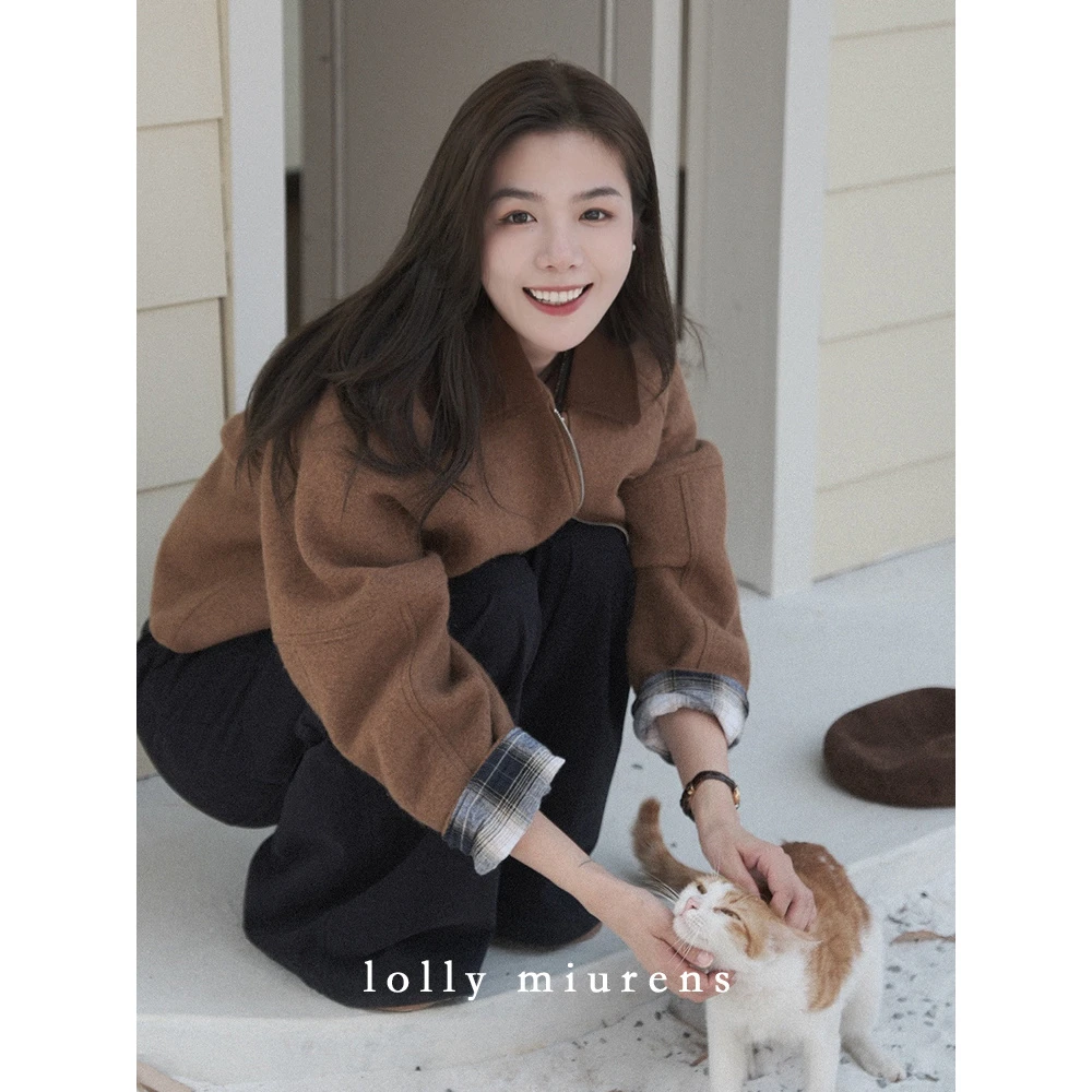 缪恩诗SPRING x「咖啡豆豆～❀」 韩版短款翻领外套M2409260501