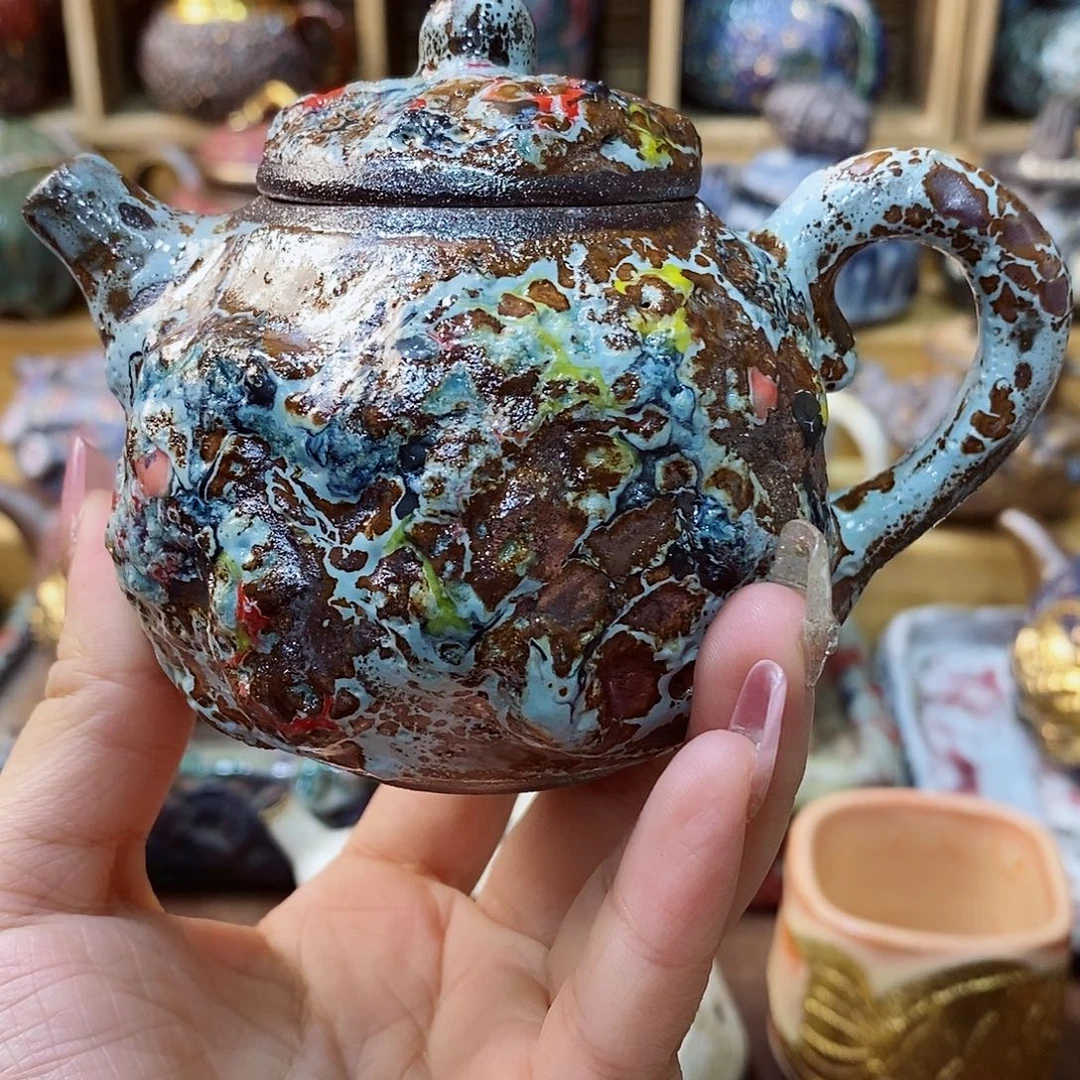 粗陶柴烧志野茶器