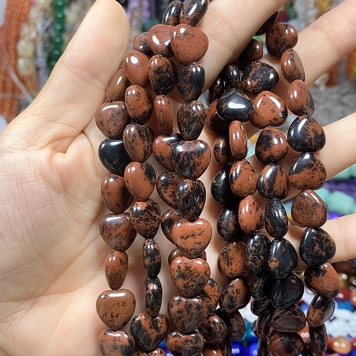 未镶嵌玛瑙/玉髓珠宝半成品金天鹅爱心卡12mm