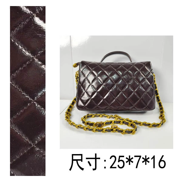 PG096 25新款 24a黑金油蜡牛皮咖啡色邮差包