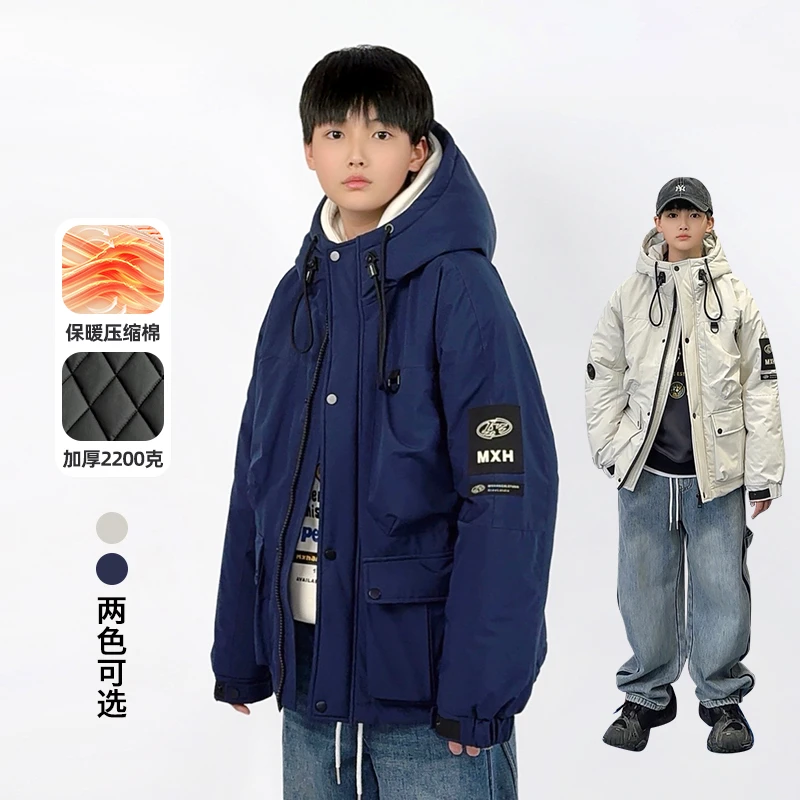 WT1388小赖家青少年棉服2024秋冬新款中大童夹棉加厚外套宽松上衣