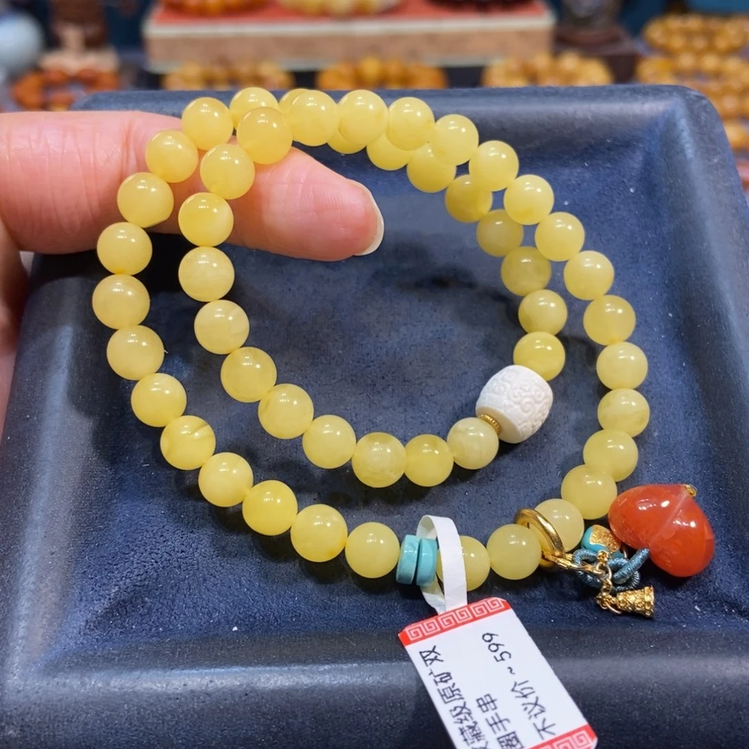 琥珀未镶嵌手链蜜蜡