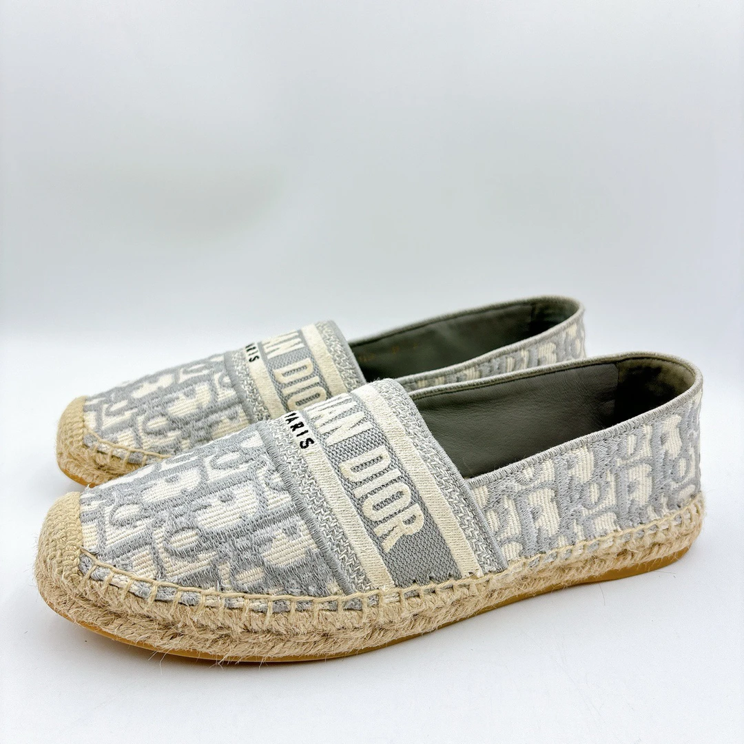 98新/迪奥/Dior39码/经典灰色满印老花渔夫鞋/BM00524