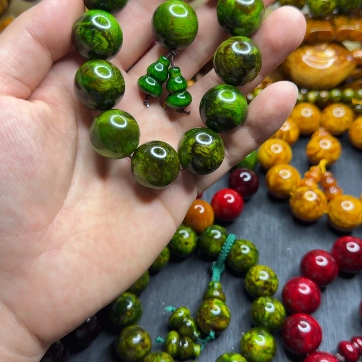 松木琥珀木文玩手串