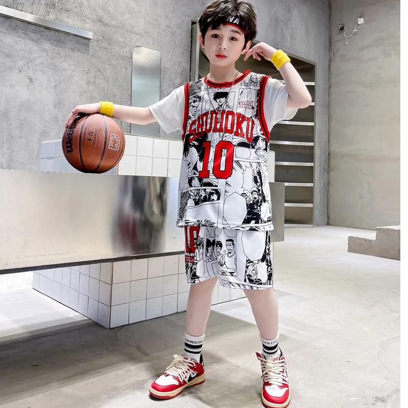 篮球服套装速干运动球衣夏季中大童休闲薄款男童洋气女孩短袖童装