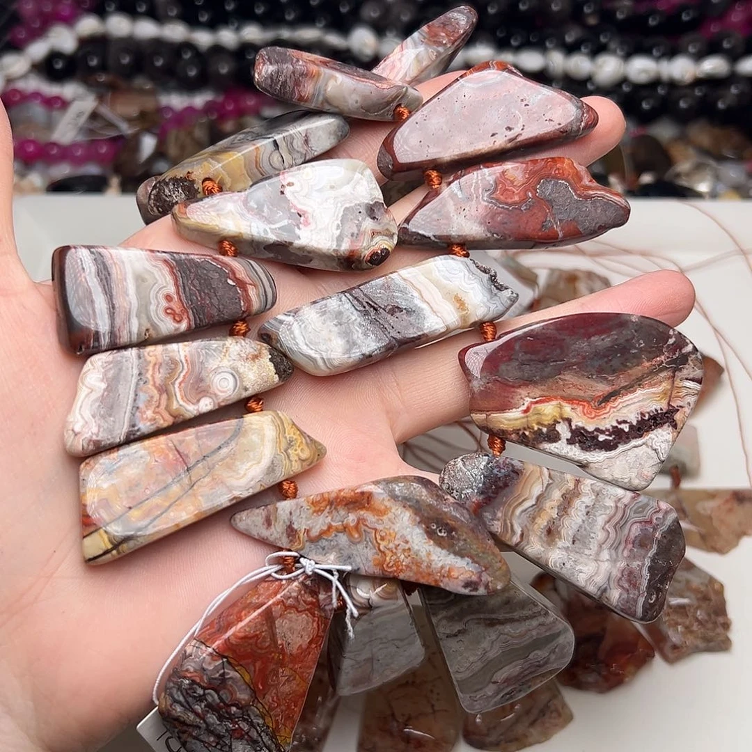 夜***泉玛瑙/玉髓合金珠宝半成品V391。天然墨西哥玛瑙一条/拍二