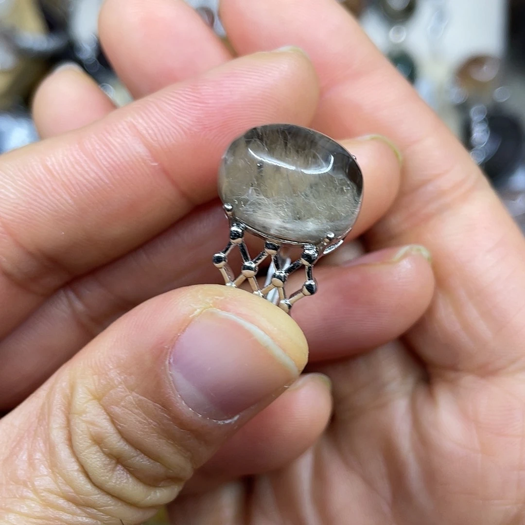 【闪购商品】银S925镶嵌珠宝半成品水晶戒指