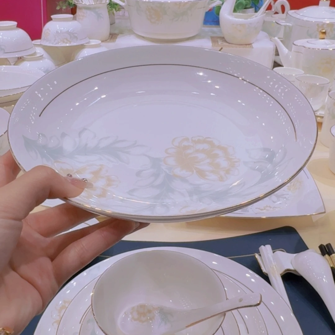 45%以上骨粉骨瓷景德镇描金清雅单买