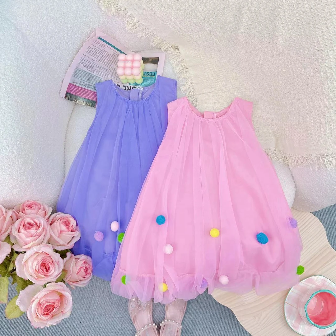 夏款新款女童韩版无袖网纱连衣裙.D-CD30