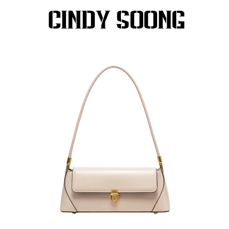 CINDYSOONG新款法棍包小众设计高级感简约黑色腋下包质感单肩包女