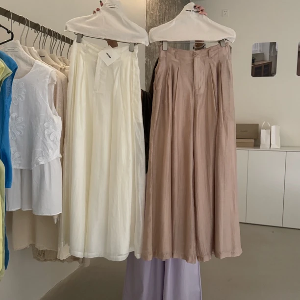 imiss@80683 韩系简约百搭直筒阔腿休闲裤 6-8