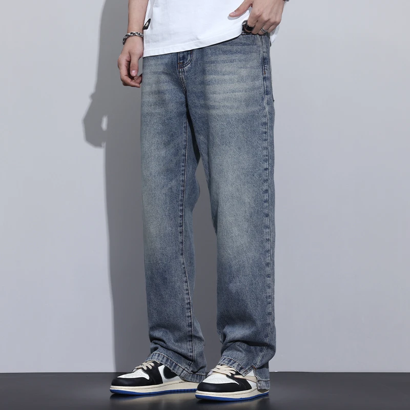 Kuvine潮牌牛仔裤男宽松2025年春季新款潮流帅气穿搭长裤子春秋款