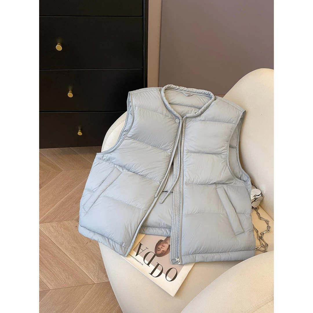 马夹外套棉服2025秋冬新款时尚夹棉加厚圆领短款保暖无袖外搭