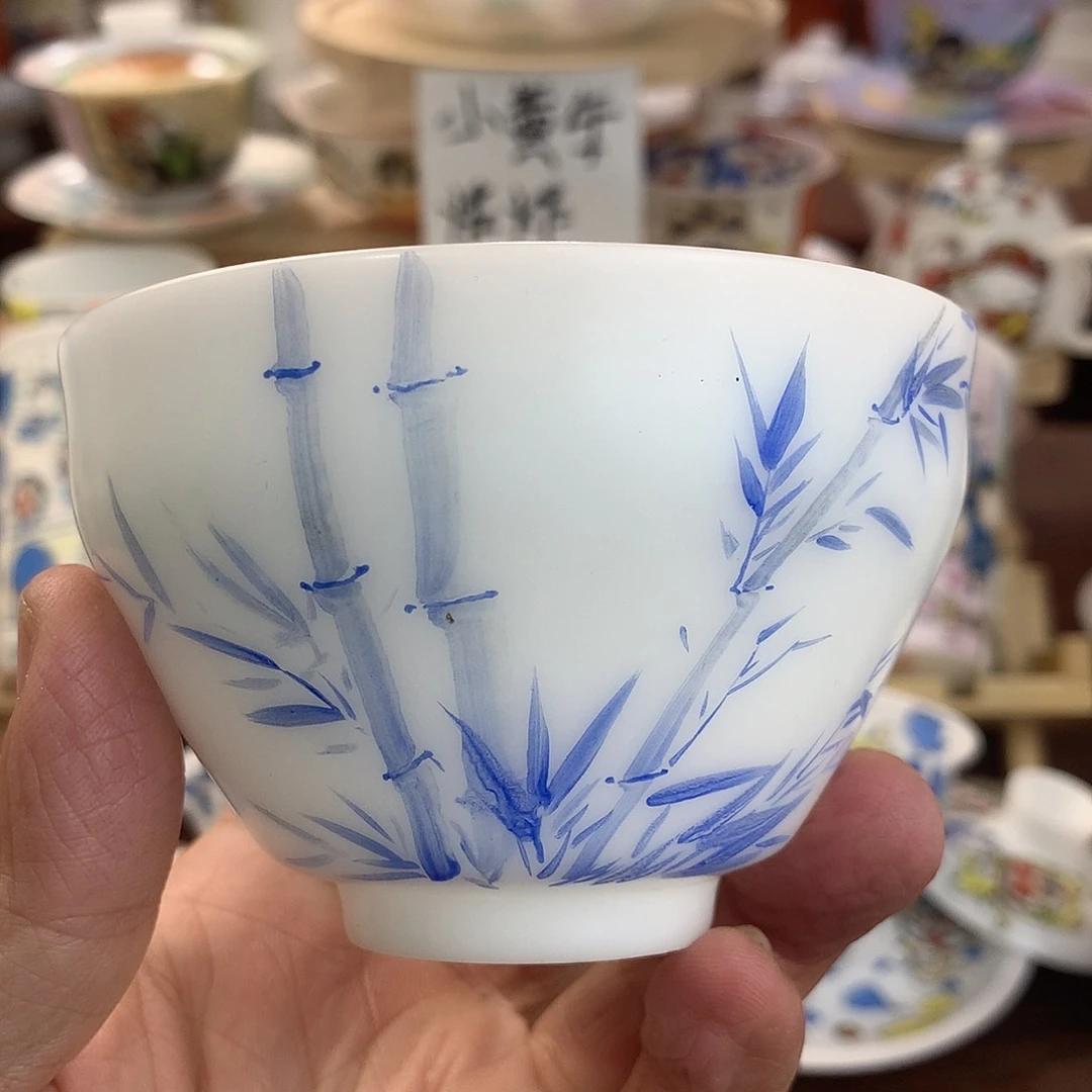 冰种素烧手绘主人杯