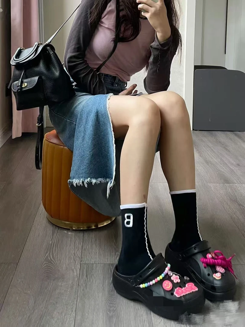 【云彩款】洞洞鞋云彩款踩屎感diy休闲百搭ins夏季拖鞋外穿厚底