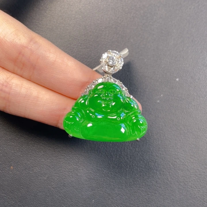 翡翠银S925镶嵌吊坠(不含链)
