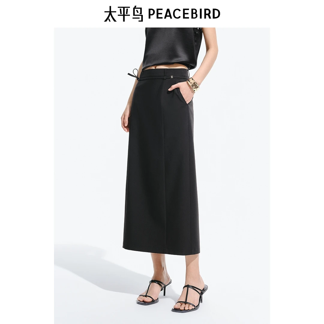 【赵老板专属】太平鸟女装绑带铅笔裙春夏新款简约半身裙AAGFF210W