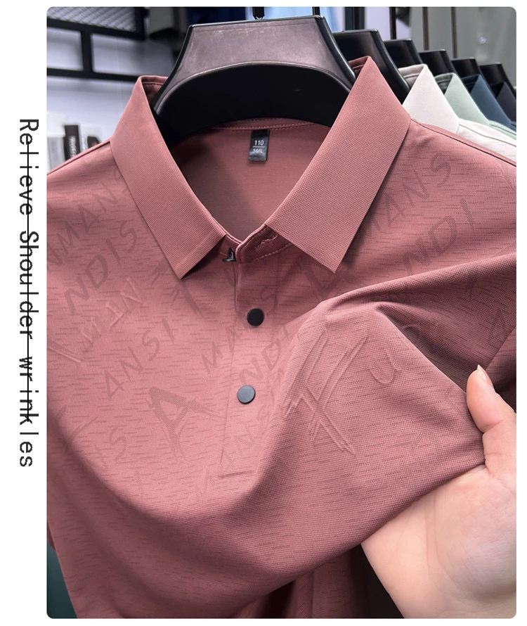 2025夏季新款主推爆款！锦氨无痕5色冰丝短袖polo透气吸汗！
