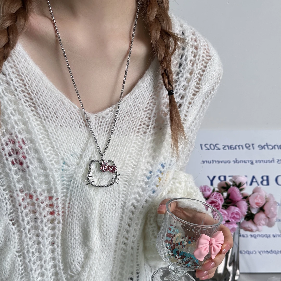 合金项链 X5675-1可爱百搭精致轻奢小众百搭气质设计感猫猫头项链