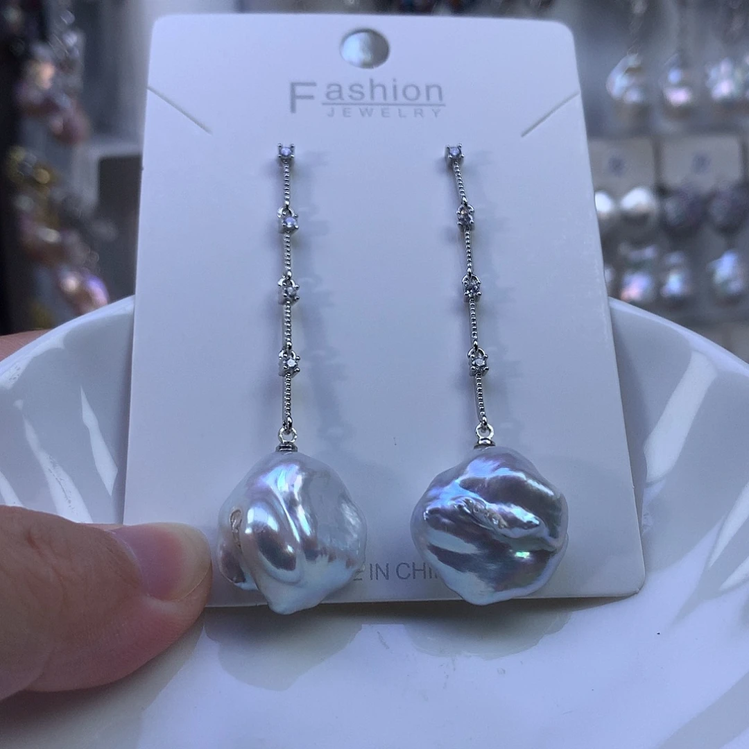 淡水珍珠合金耳饰福利4342有瑕