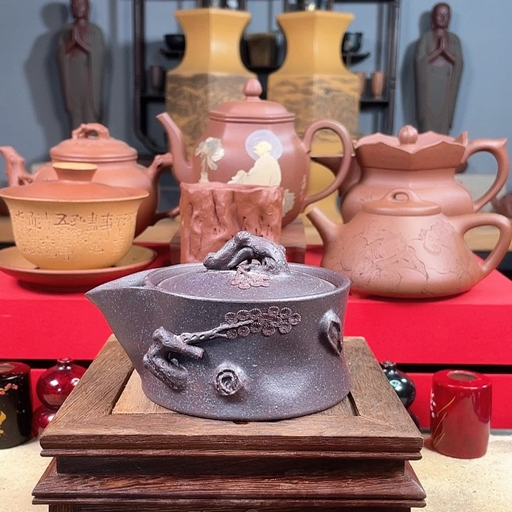 紫砂主人杯松桩柴烧快客