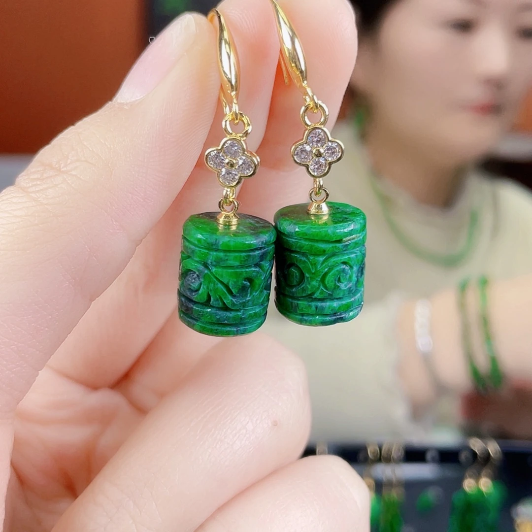 翡翠未镶嵌耳饰饰品