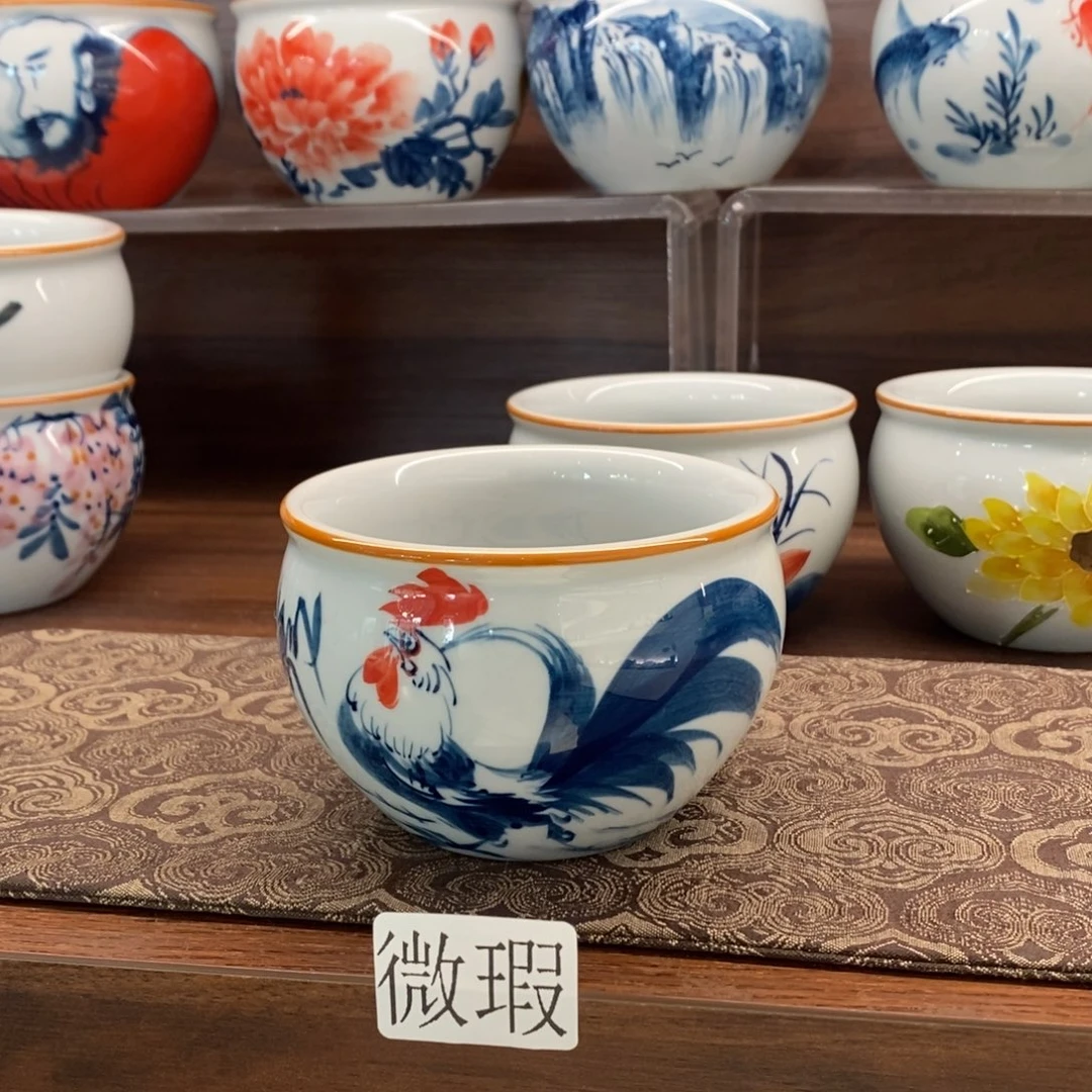 釉下彩老陶泥手工绘制