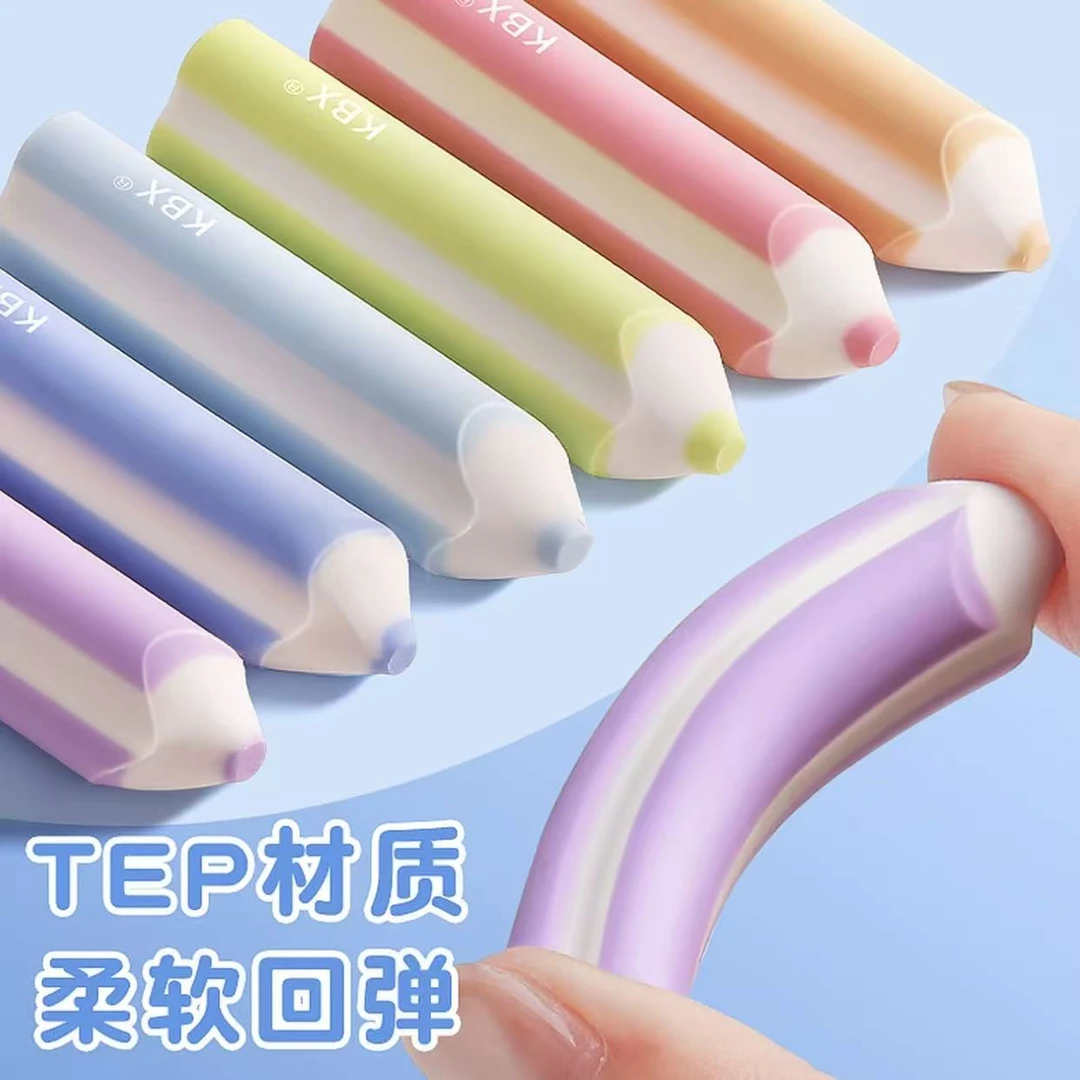 咔吧熊三角正姿橡皮擦字成线干净无痕到手3盒18个