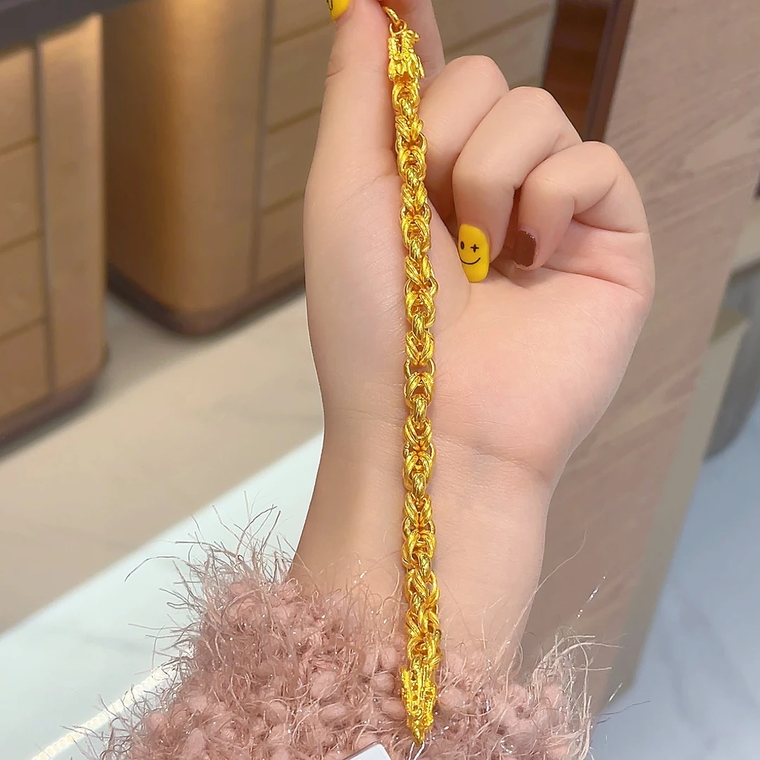 宝裕华黄金足金999 5G手链 精工双龙戏珠